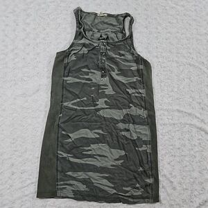 Splendid camo print sleeveless tank dress cute casual lounge summer Womens XS